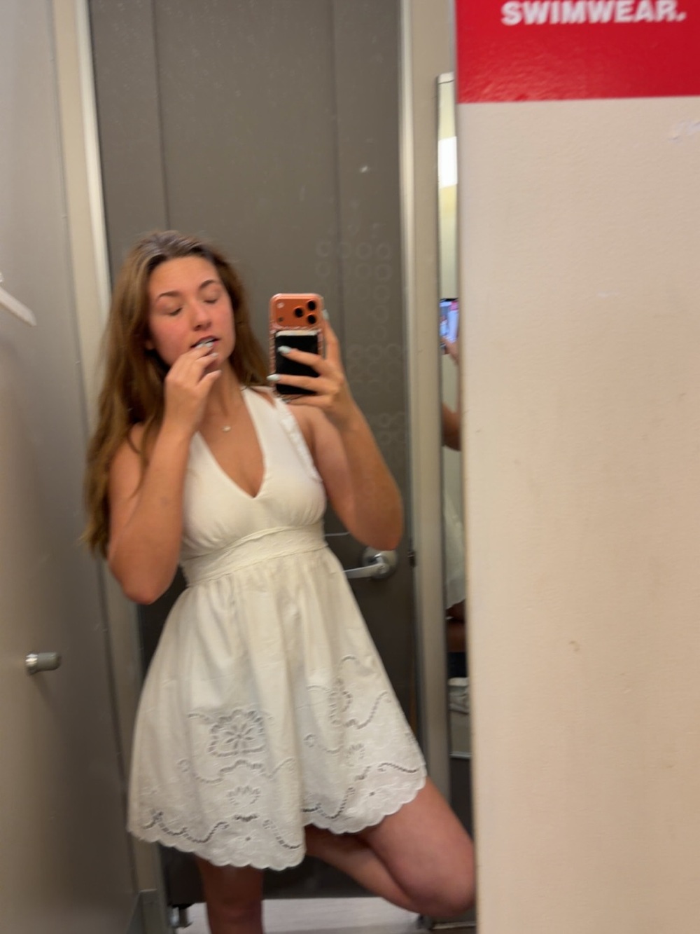 Target White Eyelet Halter Mini Dress